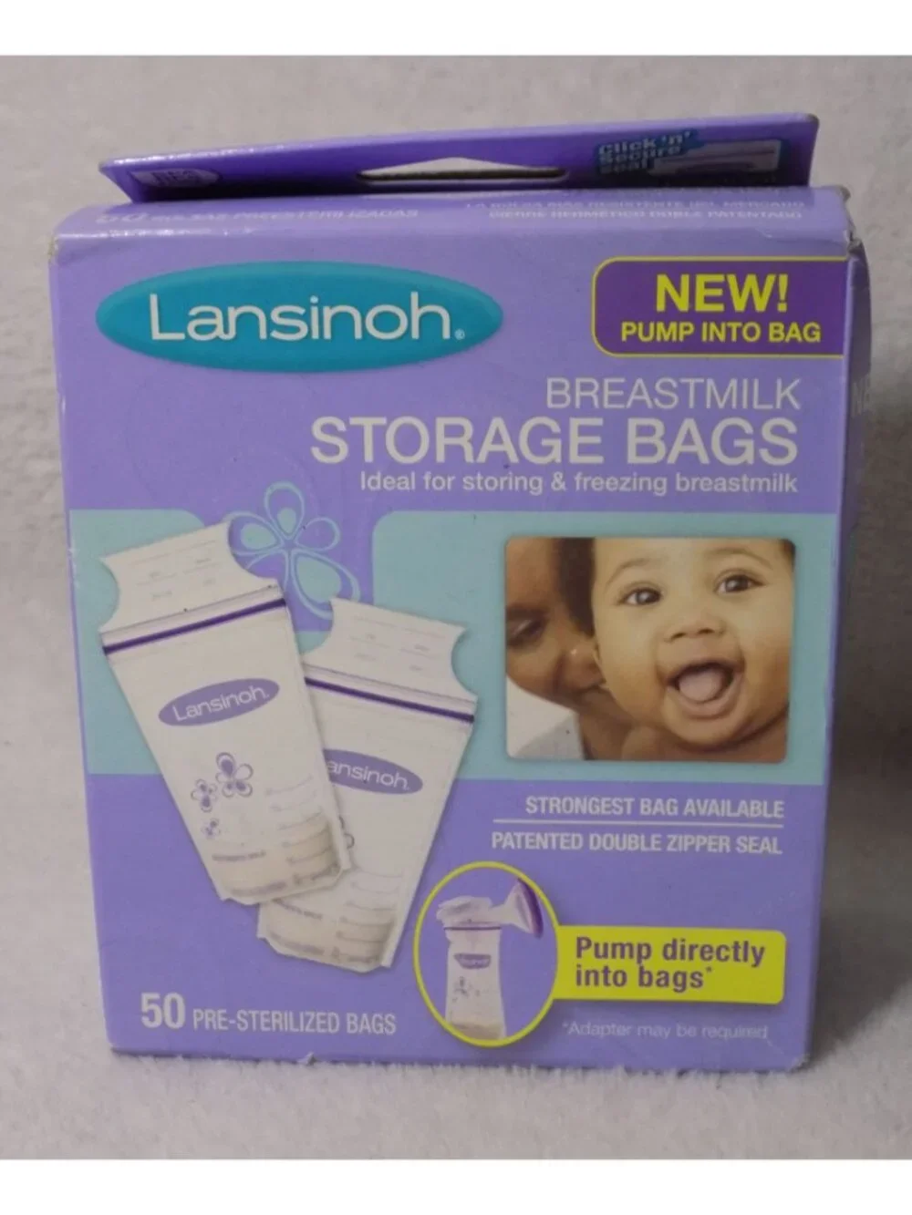 Breast Milk Storage Bags 50 Ct by Lansinoh Lot of 3 (150 Total Bags)